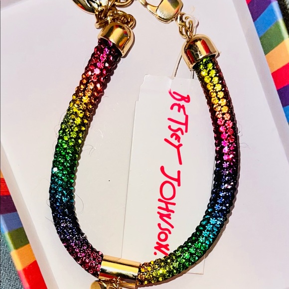 Betsey johnson pave rainbow clasp bracelet - Picture 3 of 5